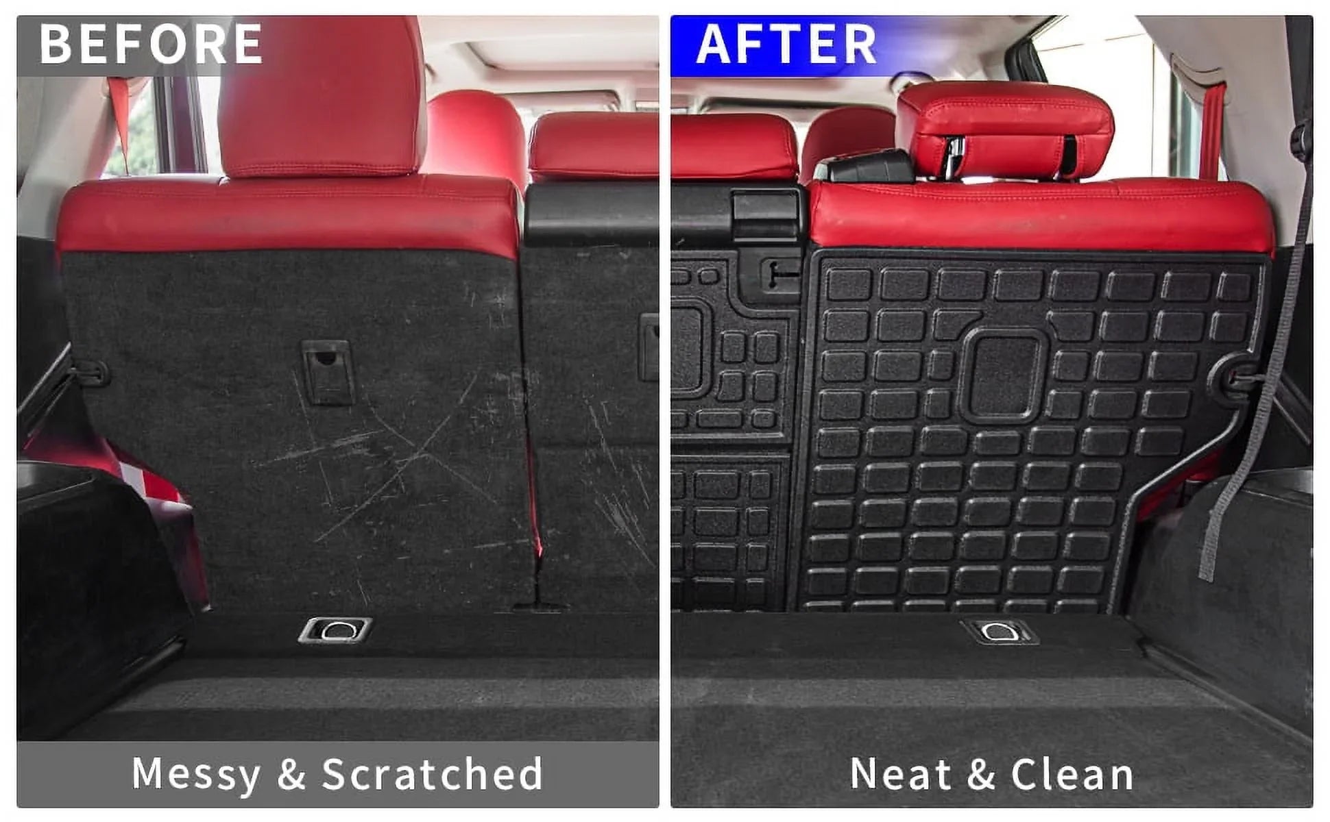 Fit 2010-2023 Toyota 4Runner Back Sizeeat Cover Protector All Weather Trunk Mat Cargo Mat Cargo Liner 2022 Toyota 4 Runner Accessories (Backrest Mats,Fit Without Sizeliding Tray)