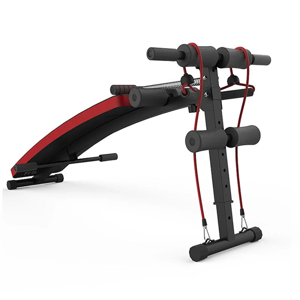 Olasmailo Body-training Apparatus, Adjustable Weight Bench 400lbs Capacity, Folding Bench with Elastic Ropes