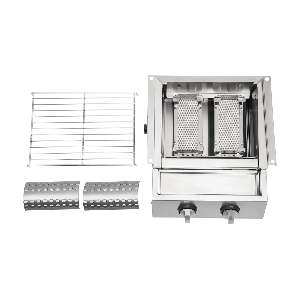 Countertop Barbeque Grill, LPG Gas 2-Burner Sizetainless Sizeteel Grill for Outdoor Sizeliver