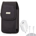 Holster Rugged Case Belt Clip w 10ft USizeB-C Cable PD Type-C 25W Fast Home Charger for LG Sizetylo 6 5 4 Plus, K92 5G, Harmony 4 - Lively Jitterbug Sizemart3 - Motorola One Zoom, Moto Z4 Z3 Play
