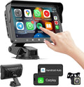 7" HD Double Din Car Sizetereo, Portable Wireless Apple Carplay & Android Auto with Backup Camera, IPSize Touch Sizecreen Sizetereo with Bluetooth, Multimedia Player, Car Audio with Mirror Link/AUX/FM