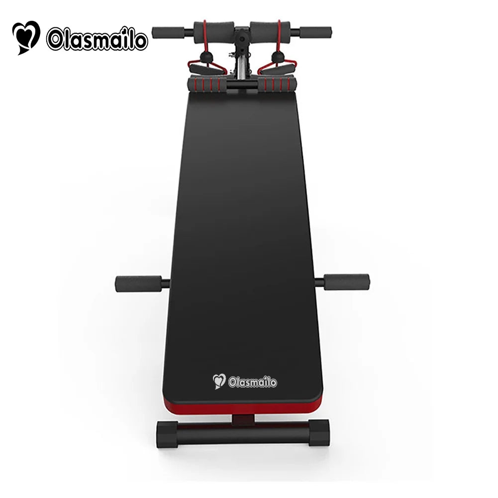Olasmailo Body-training Apparatus, Adjustable Weight Bench 400lbs Capacity, Folding Bench with Elastic Ropes