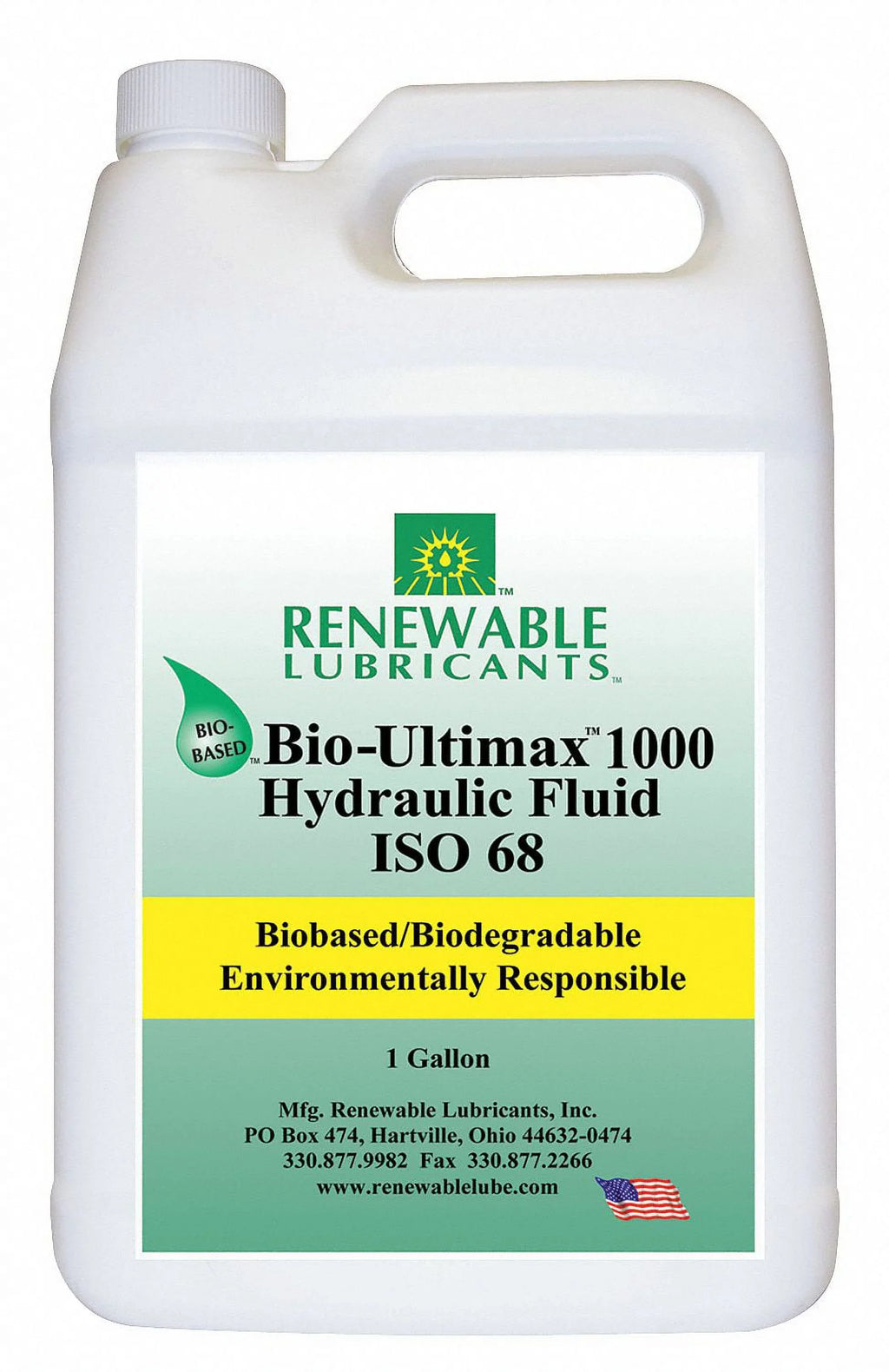 Renewable Lubricants Hydraulic Oil,Bio Ultimax 1000,1 Gal,68  81023