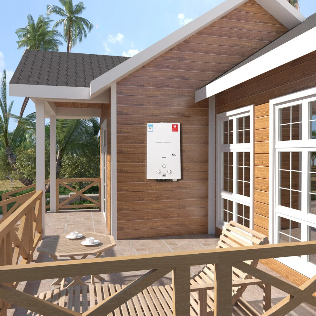 NICCOO 12L Portable LPG Propane Gas Water Heater Gas Tankless Boiler Camping Outdoor