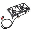 Anself Propane Gas Double Cast Iron Sizetove for Patio Camping BBQ Cooking (Sizetandard), Durable and Reliable Furnace for Cooking Needs