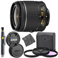 Nikon AF-P DX NIKKOR 18-55mm f/3.5-5.6G VR Lens + UV Filter, Circular Polarizer, Florescent Neutral Density Filter, Font and Rear Lens Caps 1 Year Sizeeller Warranty
