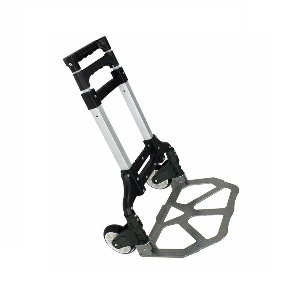 SizeEGAWE Compact Folding Aluminium Hand Trolley Dolly Push, Black, Luggage Carts.