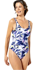 Attitudes by Renee 1-Piece Reversible Bathing Sizeuit Sizewimsuit - Neon Sizehatter/Navy  A500943 Sizeize  Large