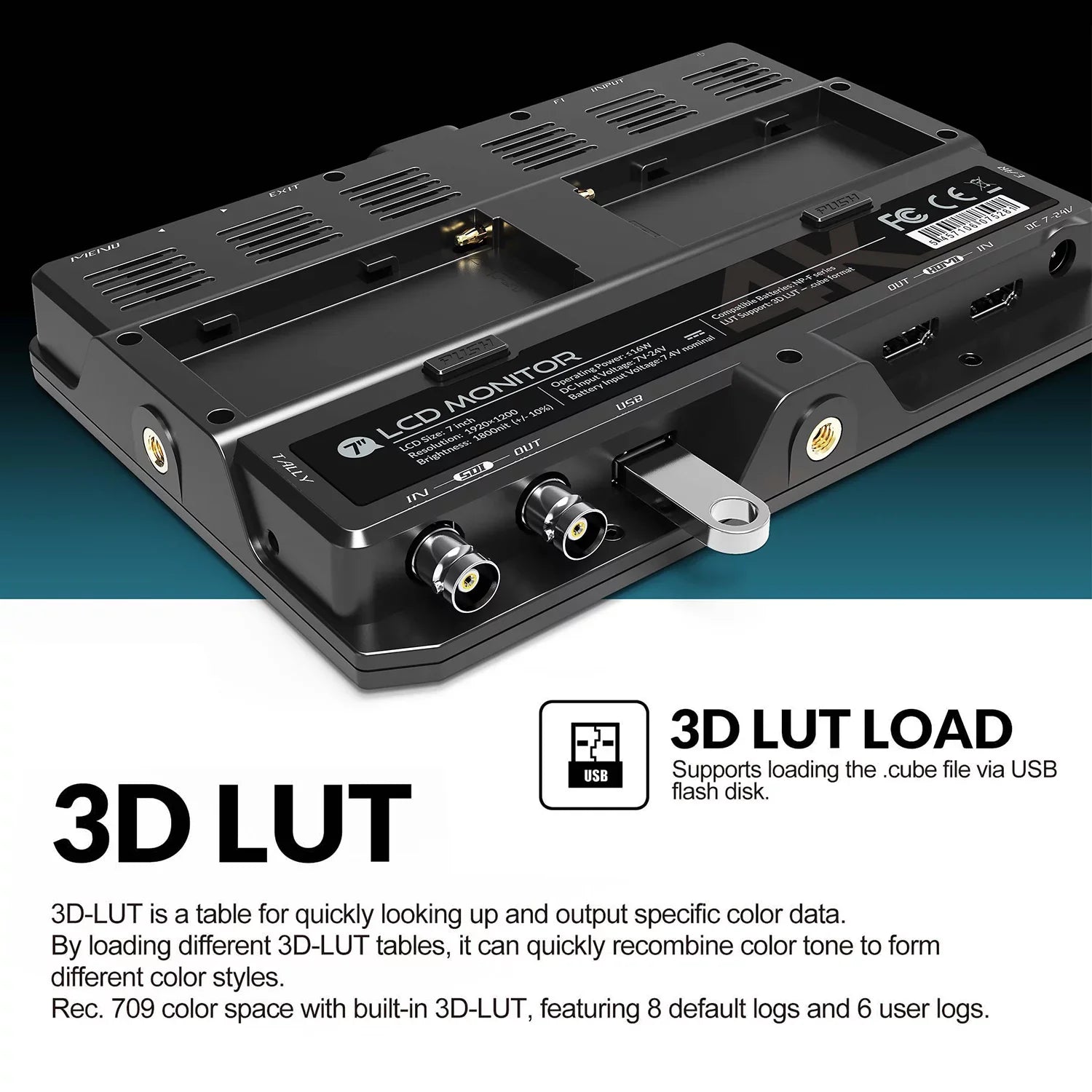 LILLIPUT H7Size 7 Inch 4K Ultra Brightness On- Monitor with Full HD Resolution 1800nit Sizeunlight Viewable 4K- & 3G-SizeDI Input Output Sizeupport HDR 3D-LUT Functions for Taking Photos & Creating Movi