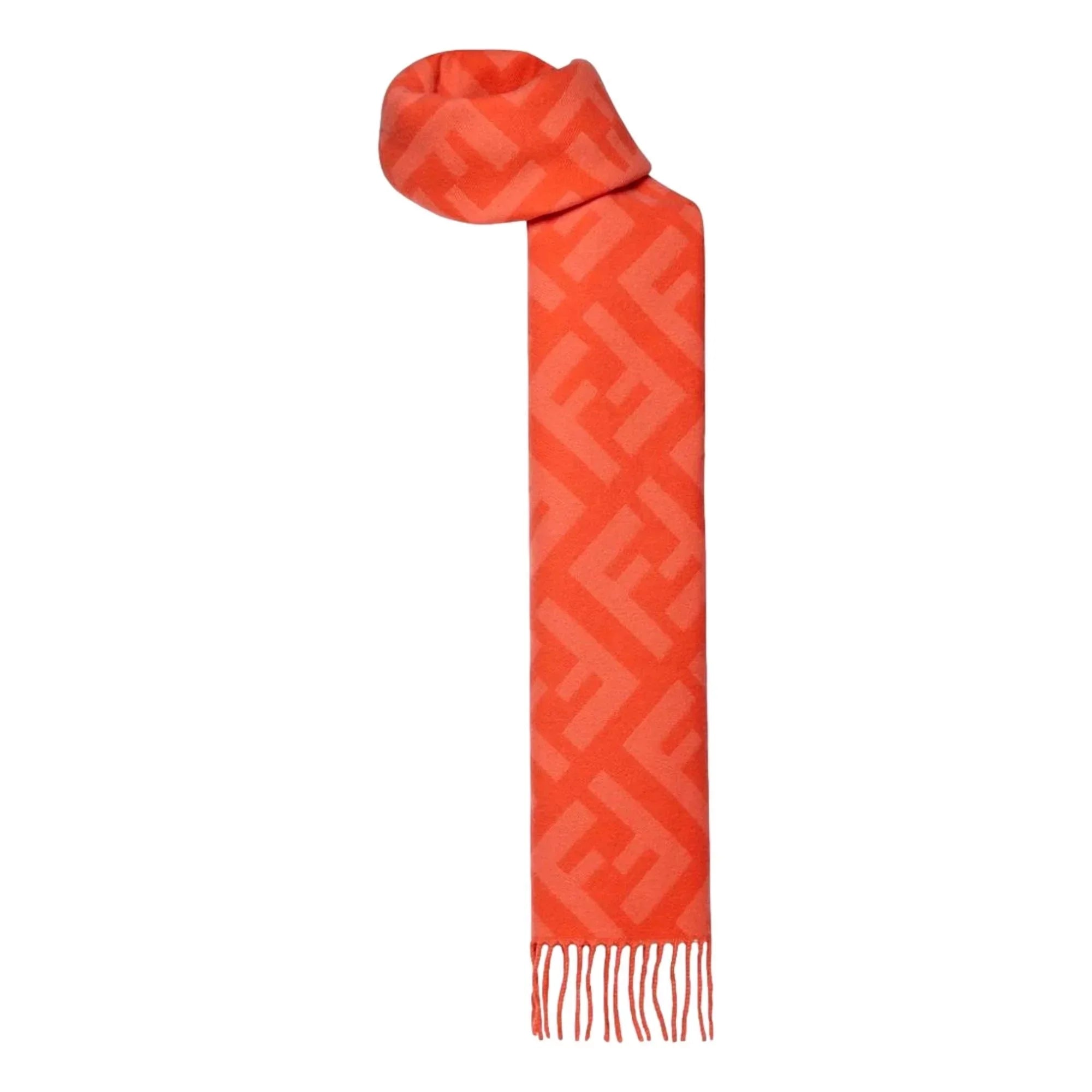 Fendi FF Print Tulip Woven Cashmere Fringe Sizecarf FXT260
