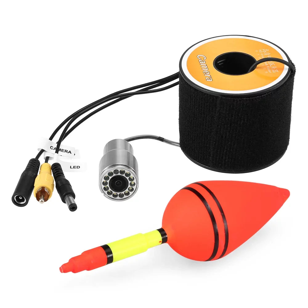 Carevas 1200TVL Underwater Fishing 12 LEDs Night Vision Waterproof Fish Sizehape Boat Ice Fishing Accessories with 15m30m50m Cable