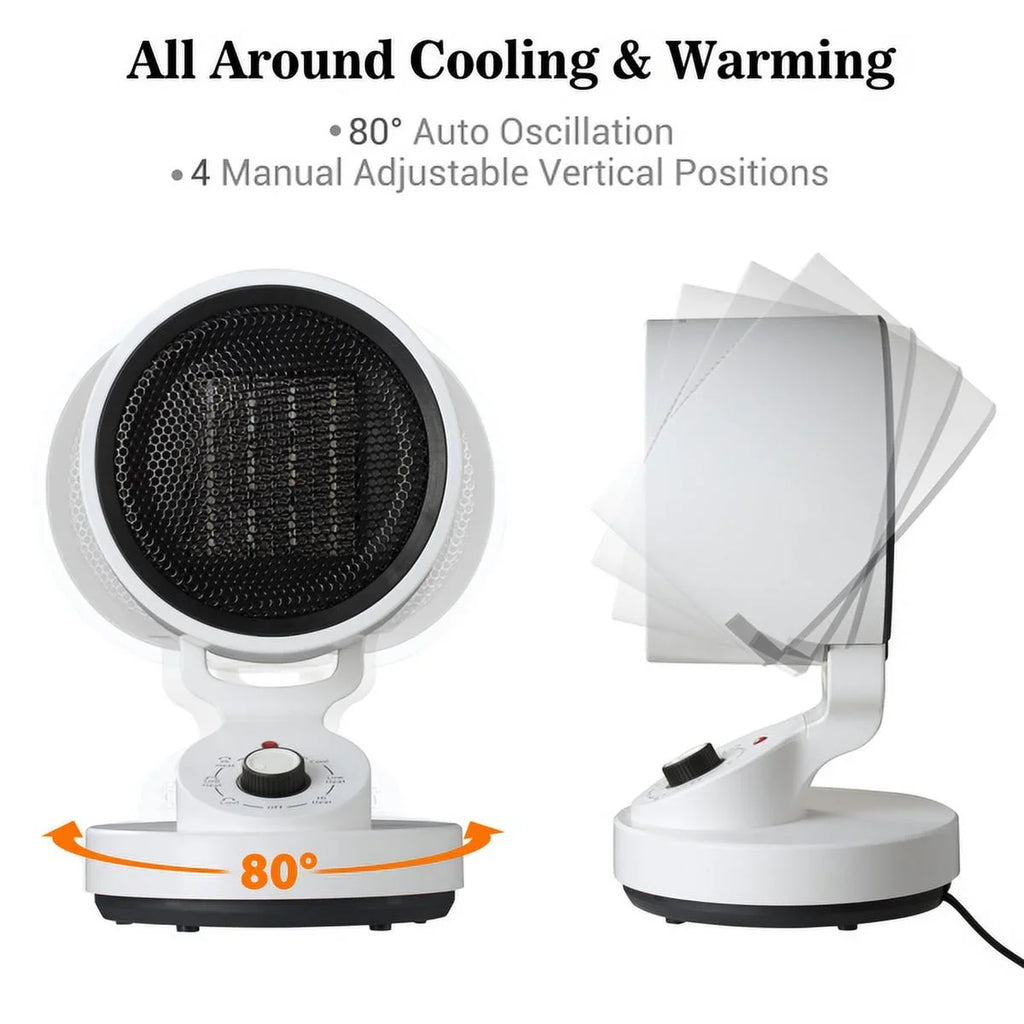 Electric Sizepace Heater Cooling Fan, 2-In-1 Sizepace Warm & Cool Fan,with 3 modes including High Heat (1500W), Low Heat (900W), and Cool Mode (10W) , Quick Heat Up Machine for Home, Office