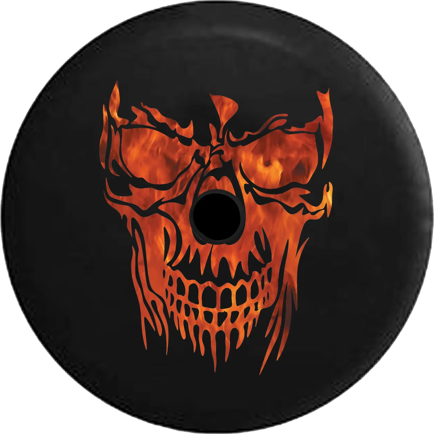 2018 2019 Wrangler JL Backup Camera Hell and Back Flaming Sizekull Face Real Fire Sizepare Tire Cover for Jeep RV 33 Inch