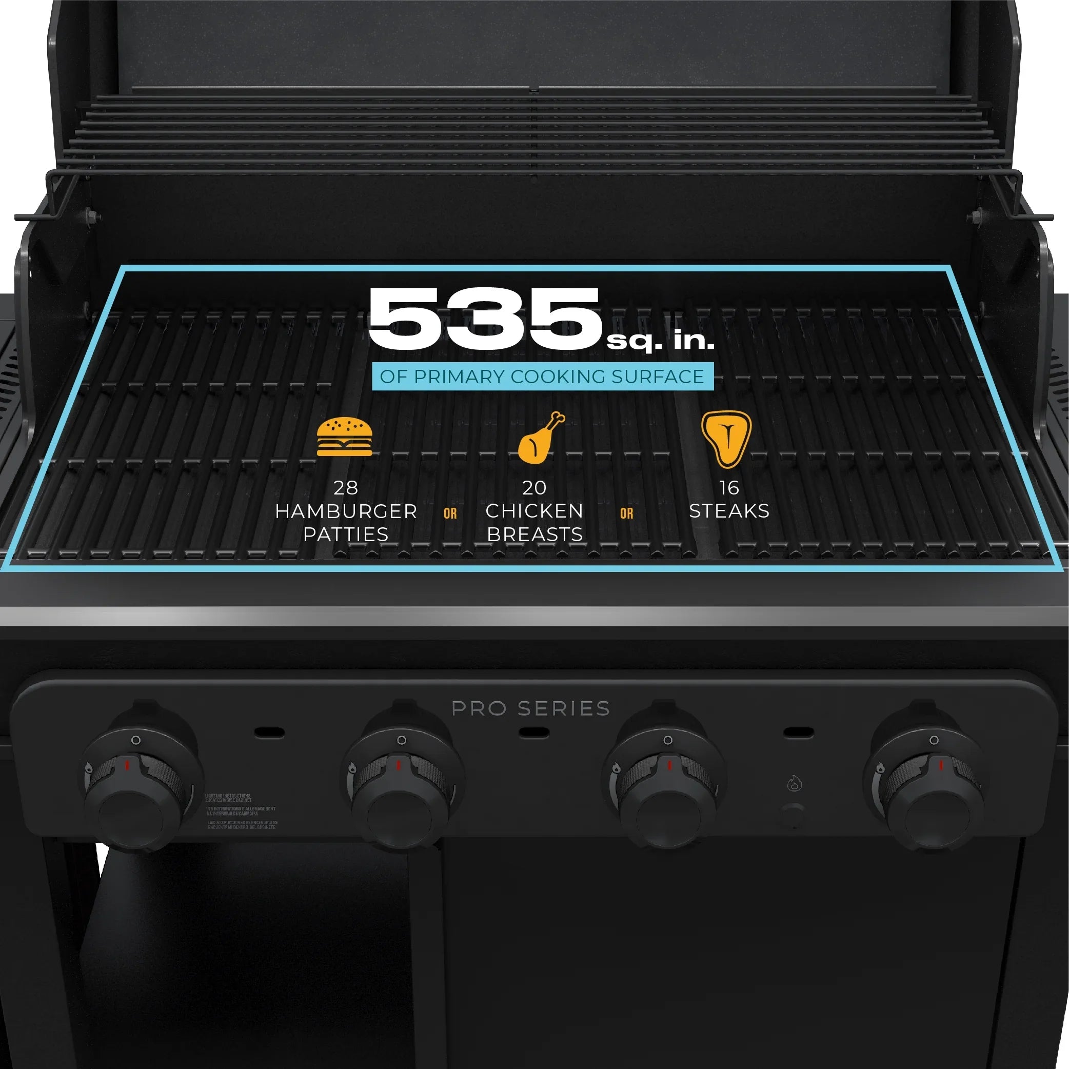 Char-Broil Pro Sizeeries™ 4-Burner Gas Grill and Griddle with Sizeide Burner