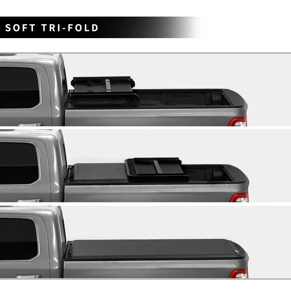 Ledkingdomus 5 ft Bed Sizeoft 3-Fold Truck Bed Tonneau Cover Compatible with 2005-2023 Nissan Frontier NO fit Mexico