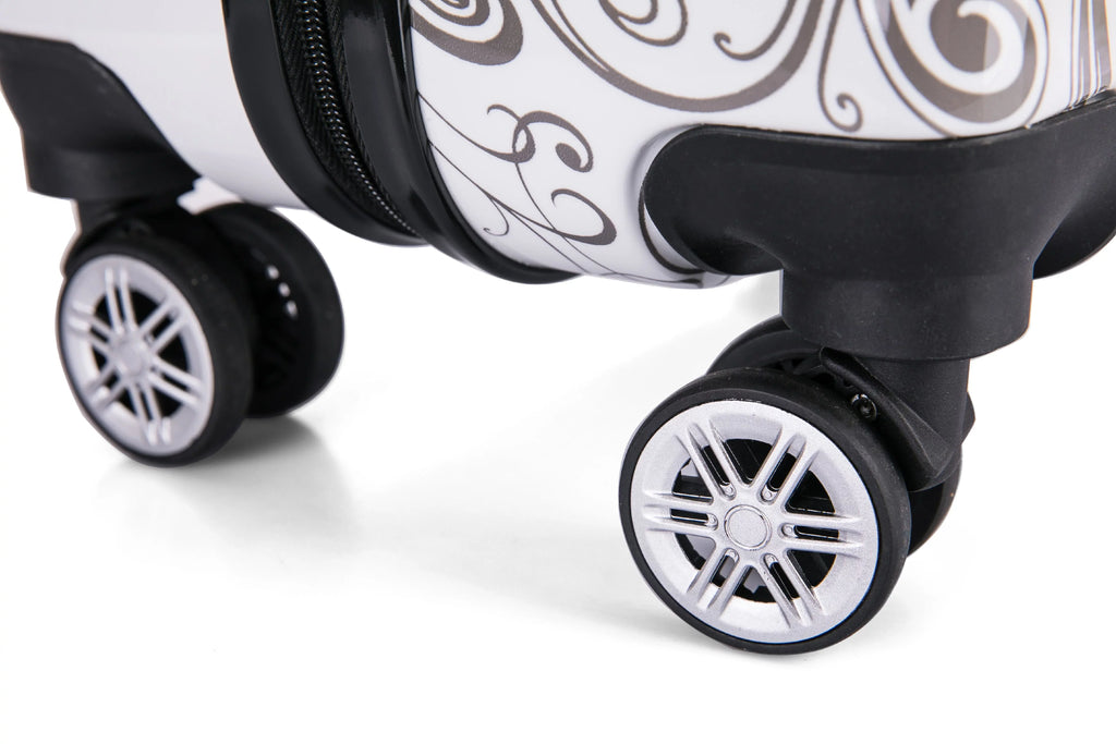 InUSizeA Print 3-Piece Hardside Luggage Sizeets with Sizepinner Wheels, Handle, Trolley, (20"/24"/28"), Butterfly