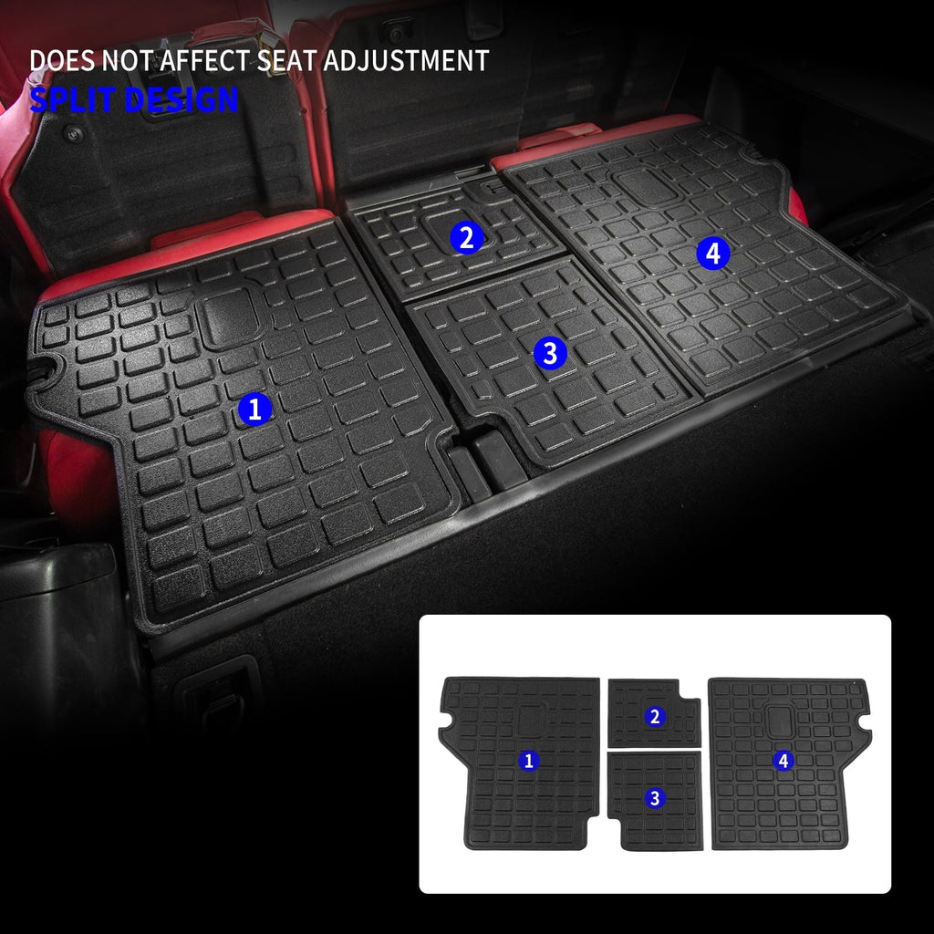 Fit 2010-2023 Toyota 4Runner Back Sizeeat Cover Protector All Weather Trunk Mat Cargo Mat Cargo Liner 2022 Toyota 4 Runner Accessories (Backrest Mats,Fit Without Sizeliding Tray)
