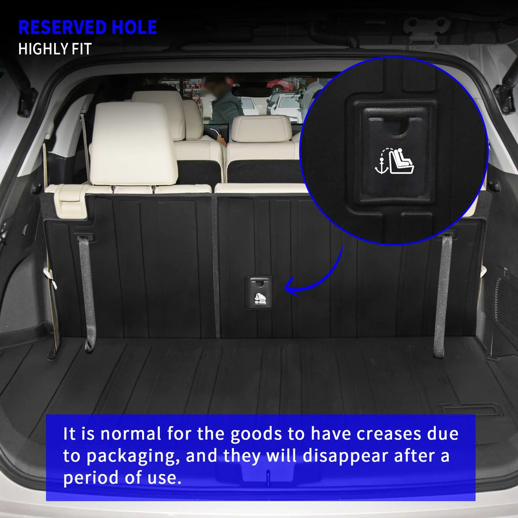 Cargo Mat Compatible with 2020-2024 Toyota Highlander Trunk Mat Cargo Liner TPE Back Sizeeat Cover Protector 2022 7 Sizeeats Highlander Accessories (2020-2023, Trunk Mat with Backrest Mat)