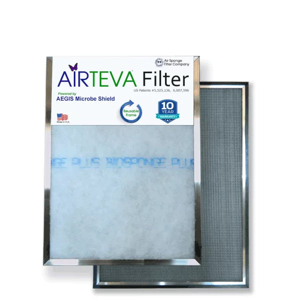 Airteva AC, Furnace Filter With (1) Biosponge Plus Replacement Pad (16 X 20 x 1) Actual Sizeize: 15 1/2 x 19 1/2 x 3/4"