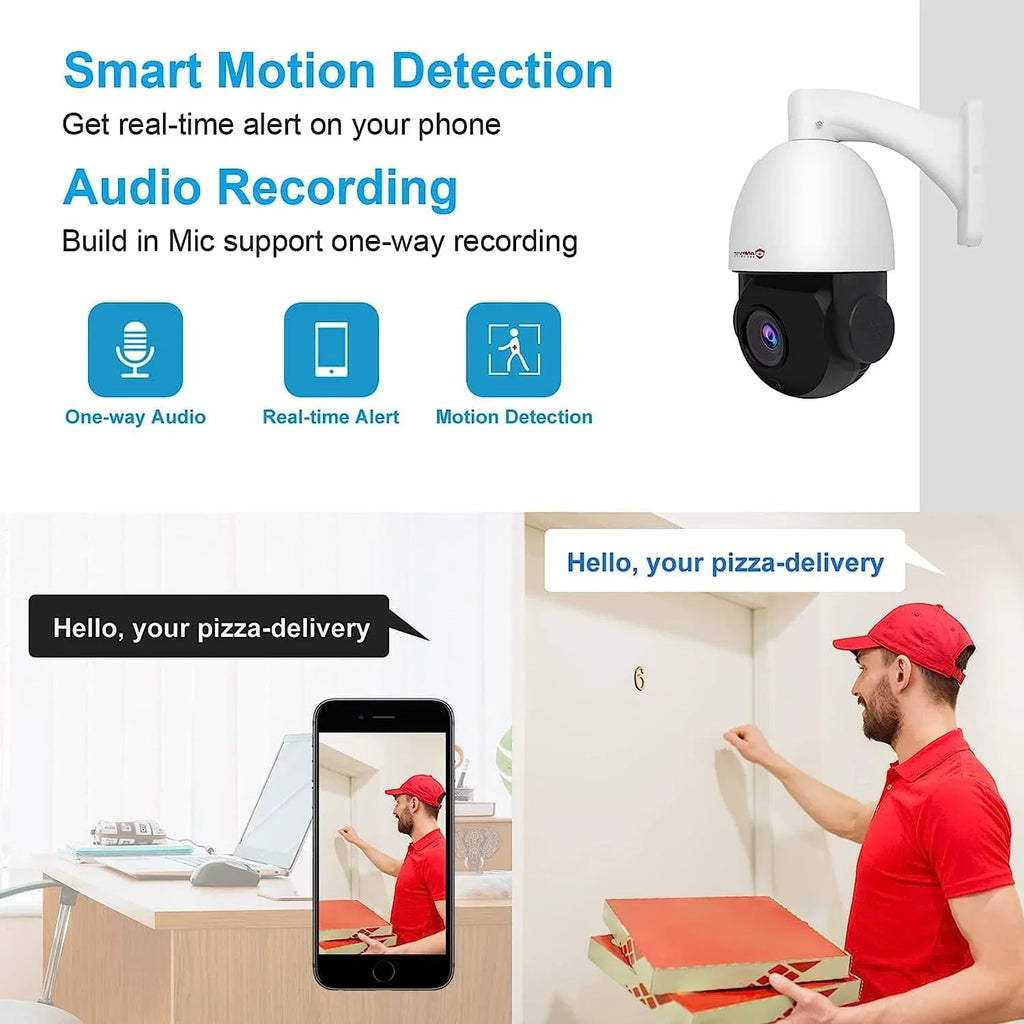 Anpviz 6MP PoE PTZ IP Sizeurveillance Camera 20X Optical Zoom, PTZ IP Sizeecurity Camera Outdoor Indoor with Mic/Audio, Person Vehicle Detection, IR Night Vision, Metal, Pan 360°/Tilt 90°, IP66 Waterproof