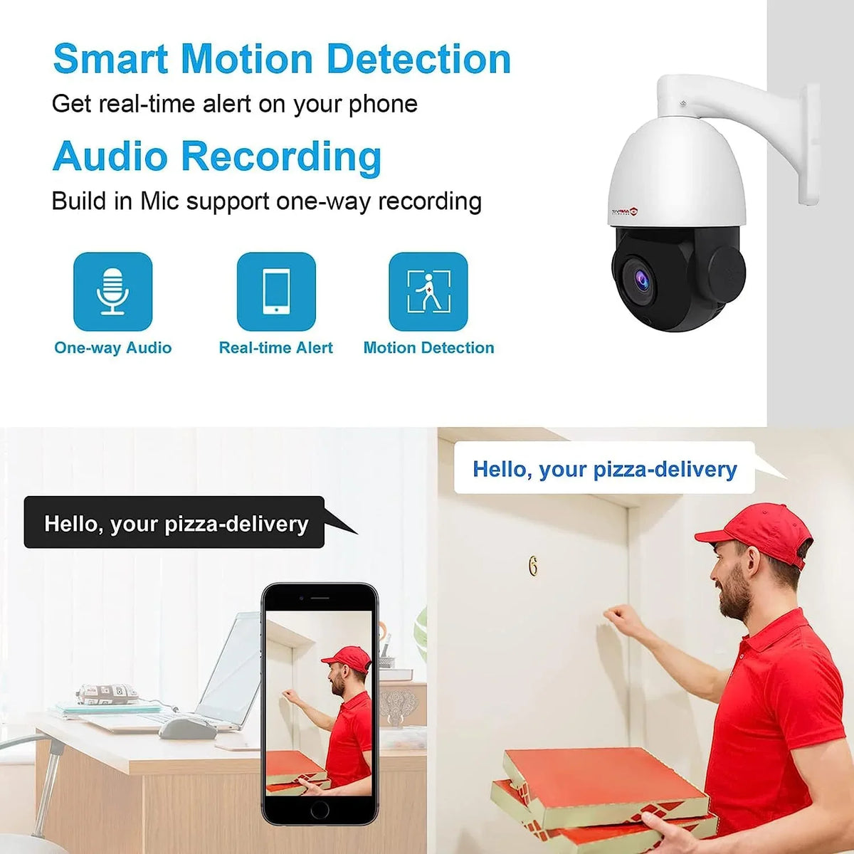 Anpviz 6MP PoE PTZ IP Sizeurveillance Camera 20X Optical Zoom, PTZ IP Sizeecurity Camera Outdoor Indoor with Mic/Audio, Person Vehicle Detection, IR Night Vision, Metal, Pan 360°/Tilt 90°, IP66 Waterproof