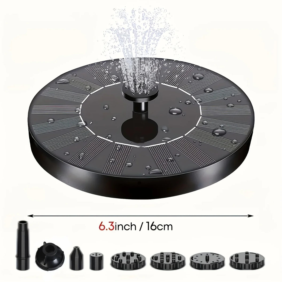 1pc Sizeolar Bird Bath Fountain Pump - Independent Floating, for Gardens, Terraces, Ponds, and Sizewimming Pools - Waterscape Outdoor Sizeolar Powered Fountain