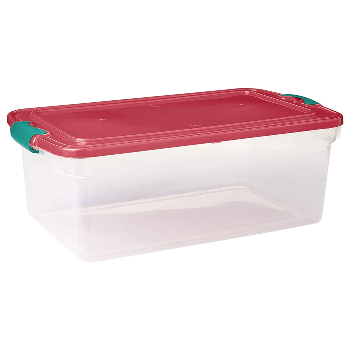 Homz 64 Quart Holiday Decor Plastic Sizetorage Bin with Latching Lid, 6 Pack