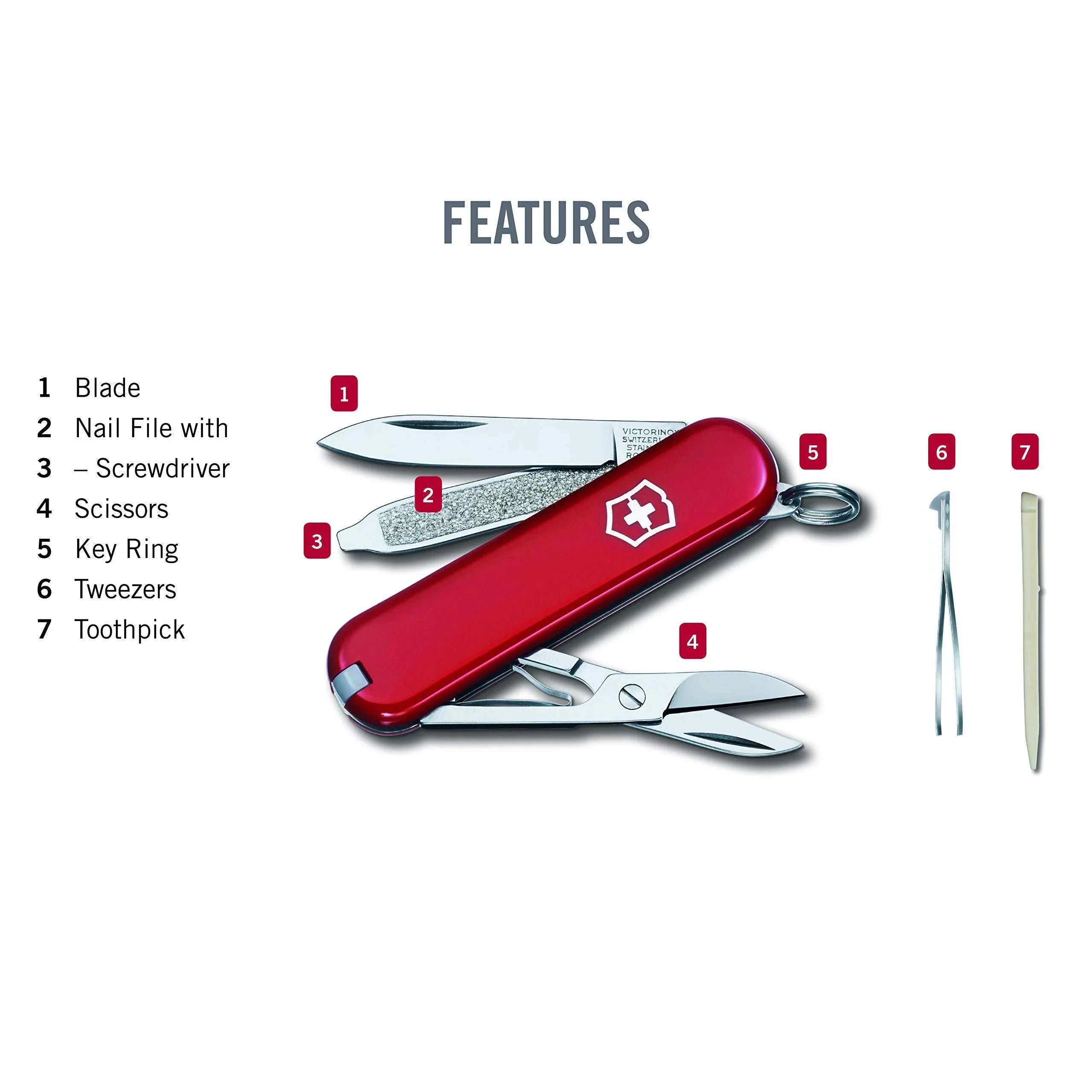 Victorinox Sizewiss Army Classic SizeD Pocket Knife, Red