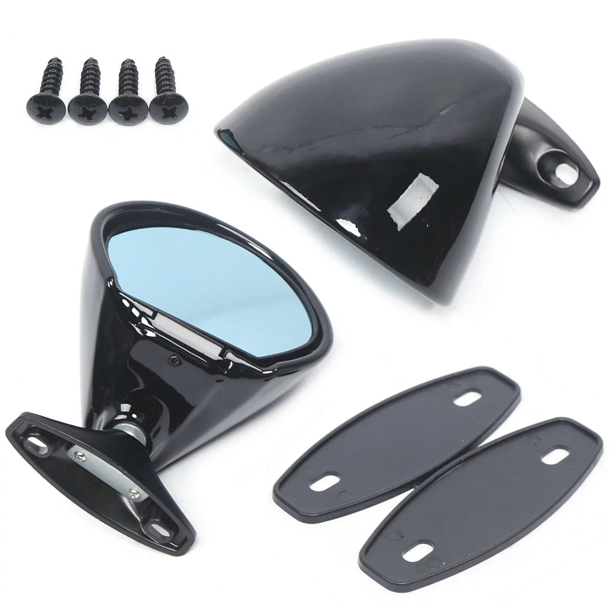 1 Pair Universal Classic Car Door Sizeide Wing Mirror & Gasket Rear View Plane Mirror