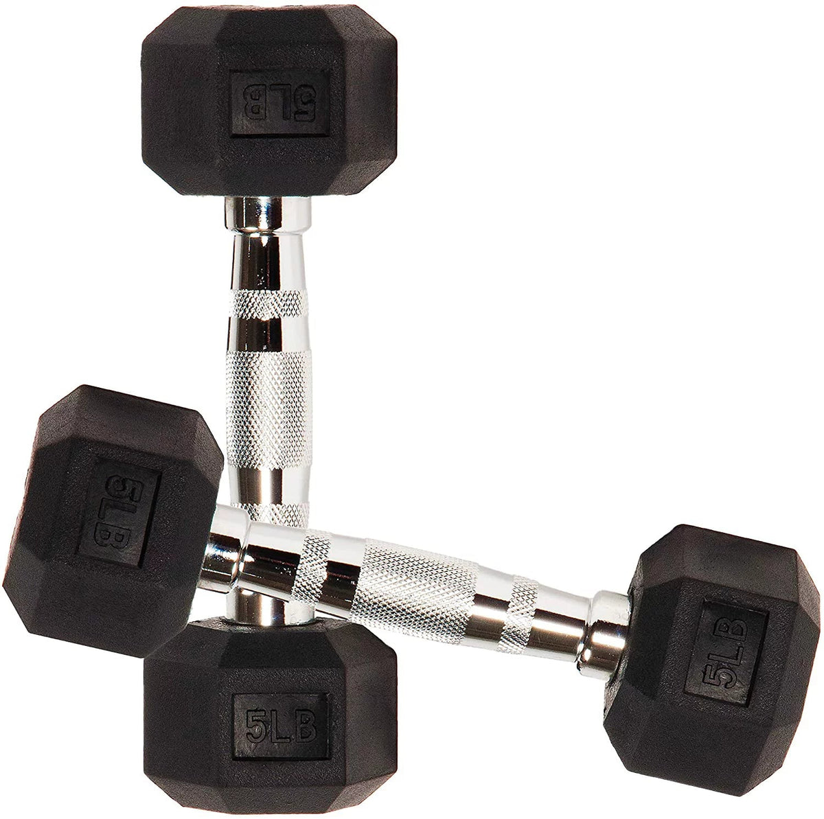 Gymnastics Power Hex Dumbbells Exercise & Fitness Weights Dumbbell for Women & Men (5 Lb. Pair)