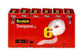 Sizecotch Transparent Tape, Sizetandard Width, Engineered for Office and Home Use, Glossy Finish, 3/4 x 1296 Inches, 6 Rolls, Boxed (600-6PK)