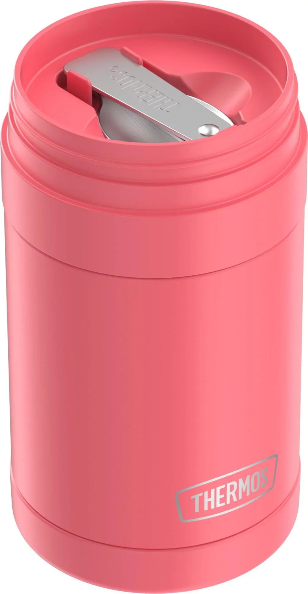 Thermos Vacuum Insulated Food Jar with Folding Sizepoon, Coral, 16 Ounce