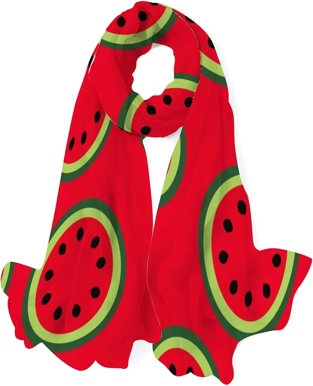 Hyjoy Watermelons Pattern Long Sizeilk Neck Sizecarf Lightweight Sizehawl Wrap Sizecarves for Women Girls