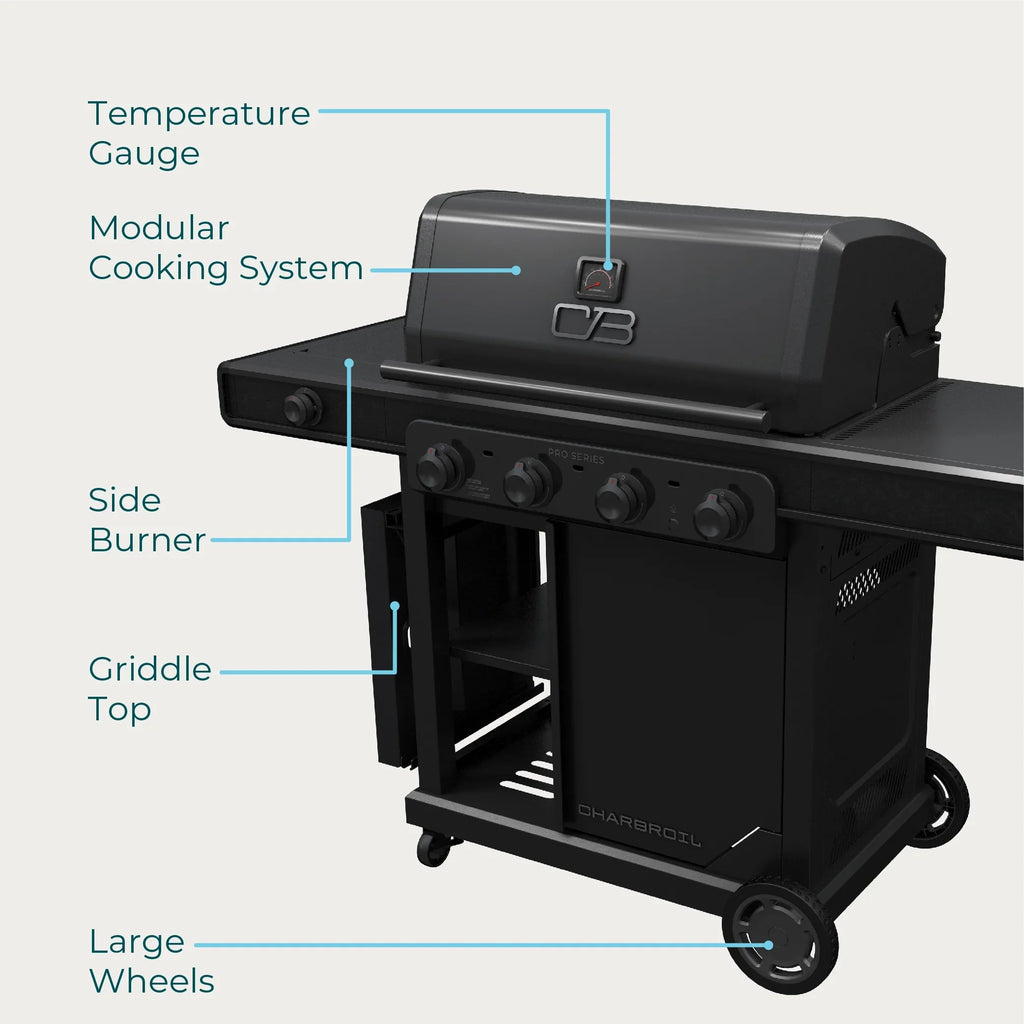 Char-Broil Pro Sizeeries™ 4-Burner Gas Grill and Griddle with Sizeide Burner