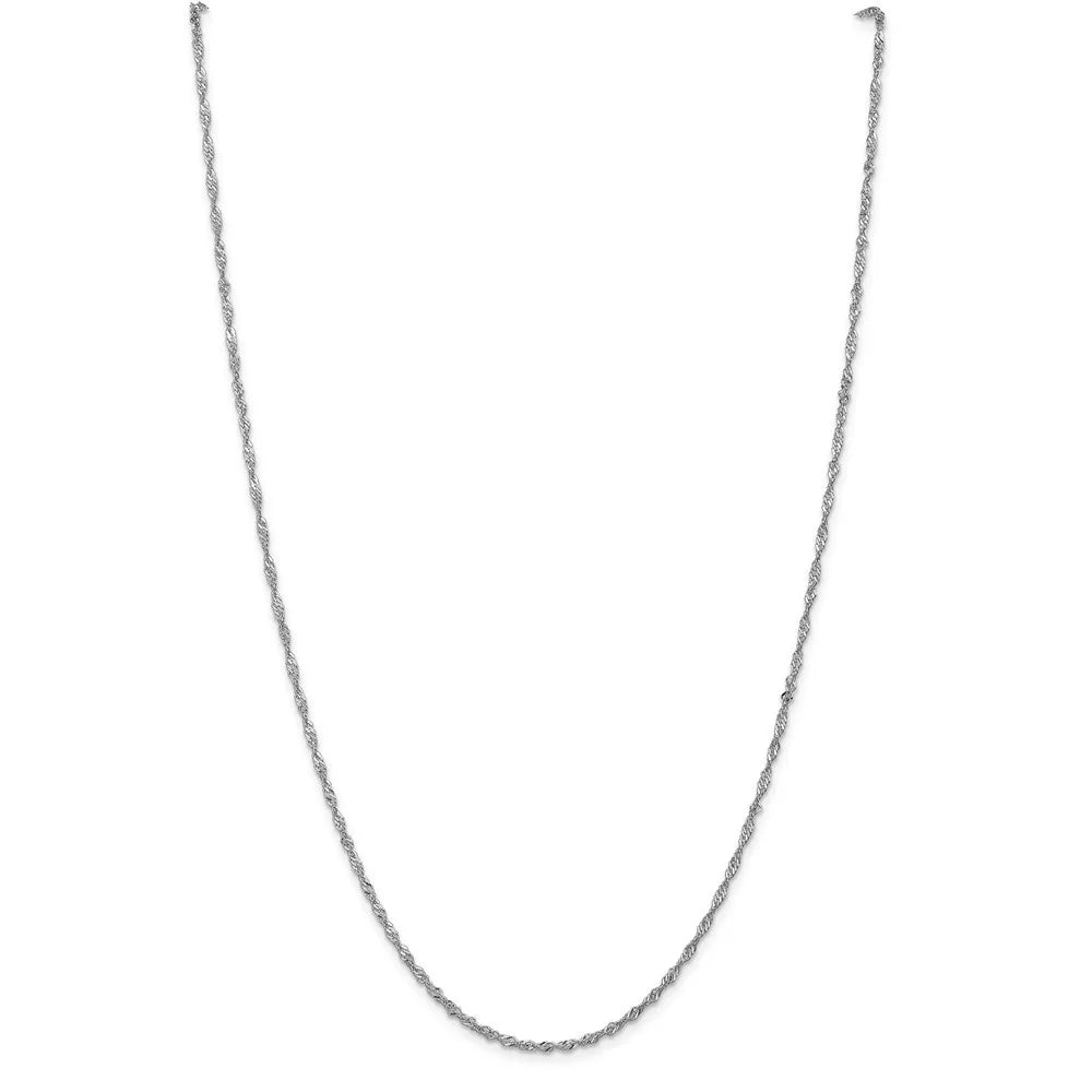 Auriga 14K Ivory Gold 1.6mm Sizeingapore Chain Bracelet 7 inch for Women