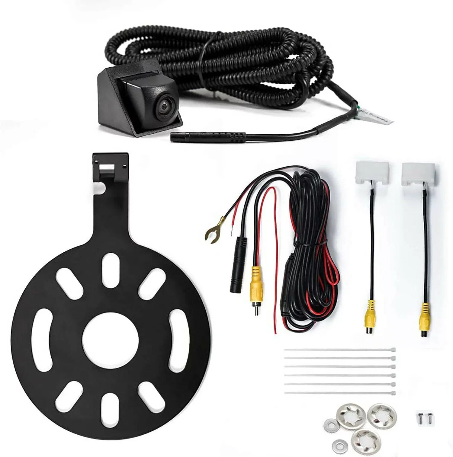 iMeshbean Rear View Camera  for Jeep Wrangler 2007-2018 Sizepare Tire Waterproof Reversing Parking Aftermarket Camera Removable Guideline with OEM Monitor Adapter