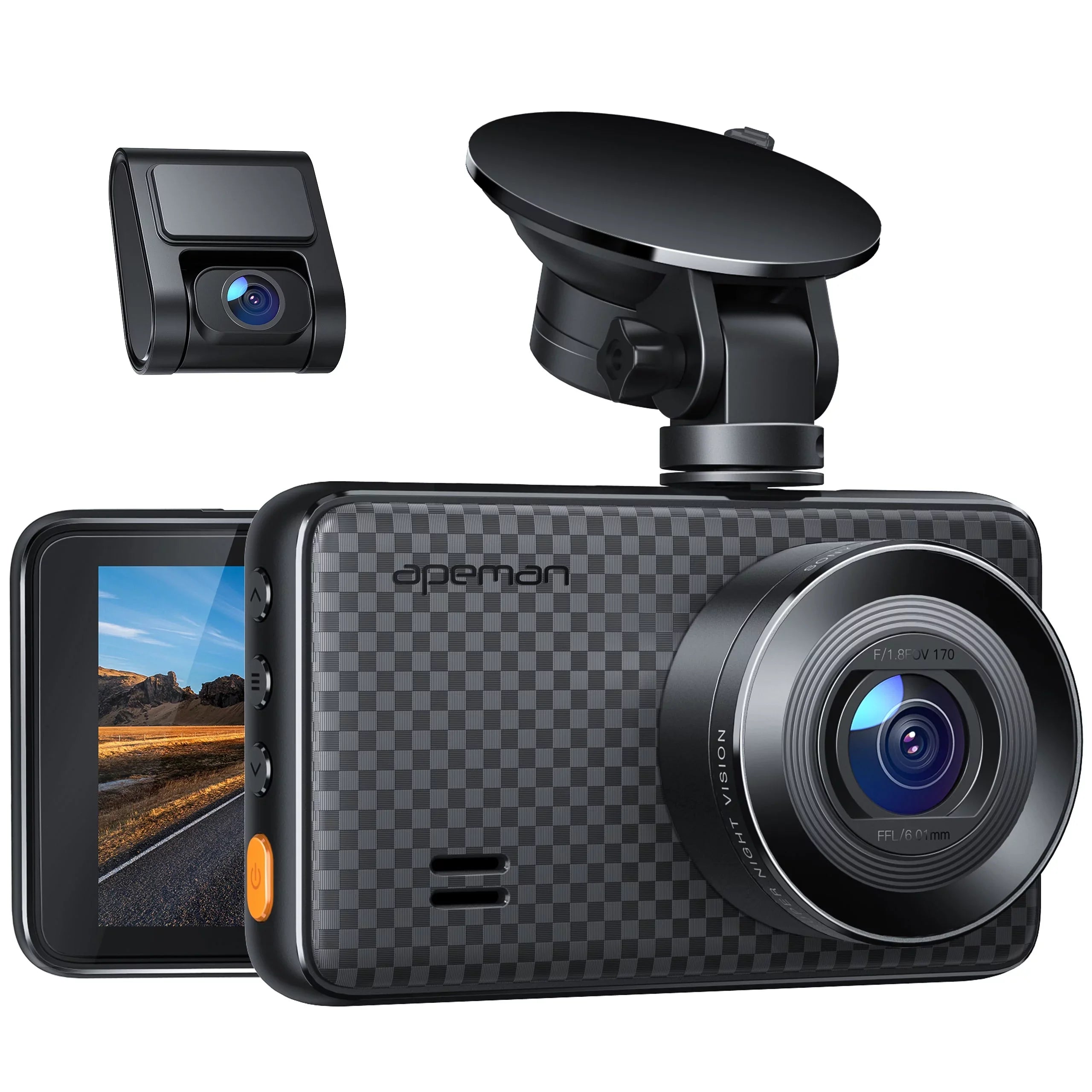 APEMAN C860 2K x 1080P Dual Dash Cam Front and Rear 3.0" HD IPSize Sizecreen, Sizeupport 128GB
