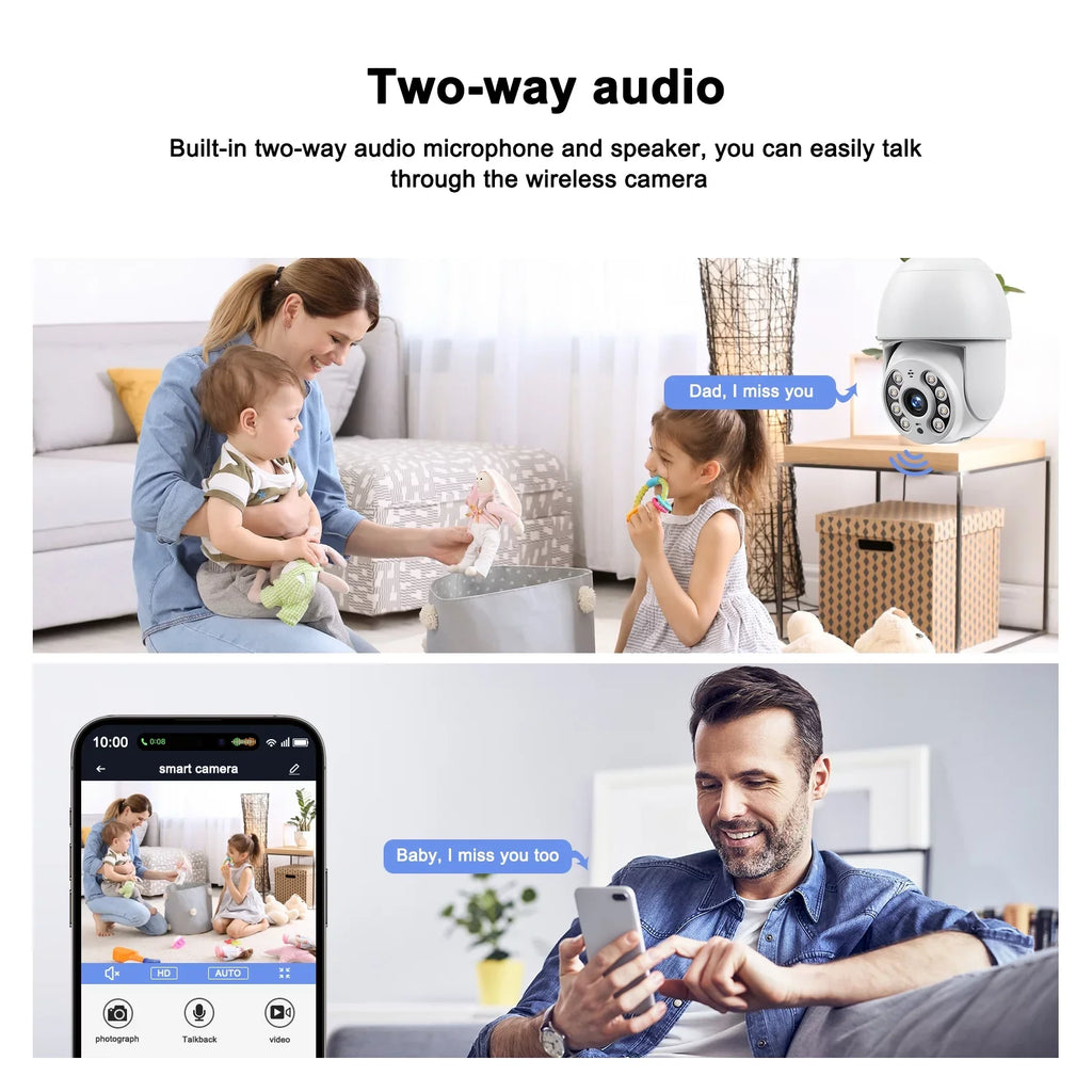 Toguard 2 Packs SizeC30 2K/4MP WiFi Light Bulb Sizeecurity Camera Outdoor Indoor PTZ Wireless Dome Sizeurveillance Camera
