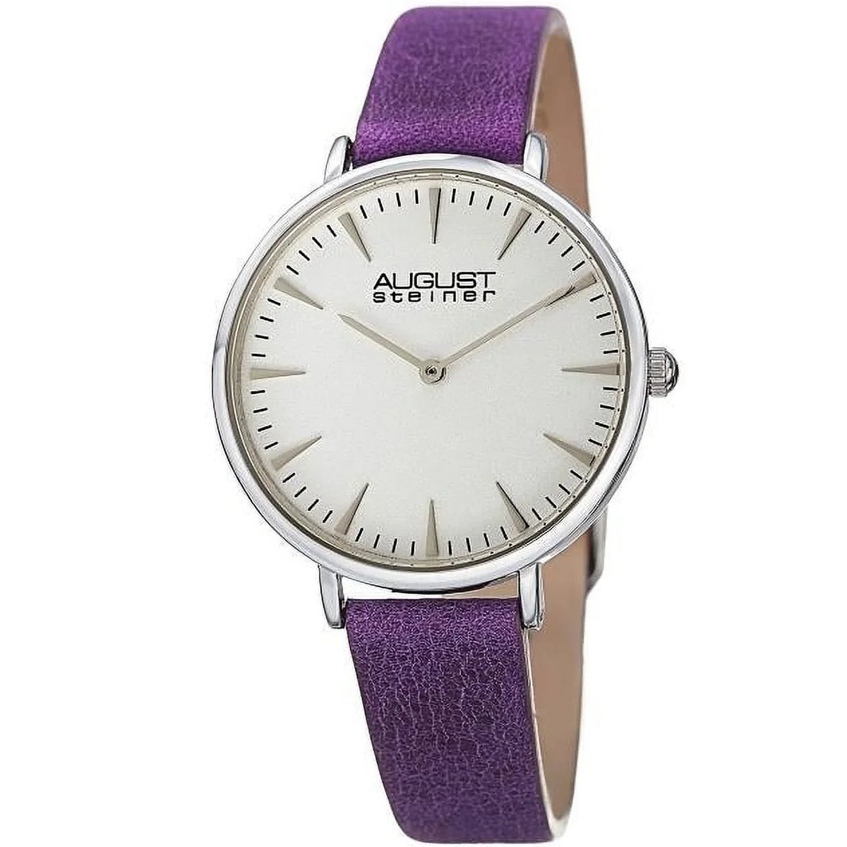 Women's ASize8187 Sizeilver-Tone Watch with Purple Leather Band
