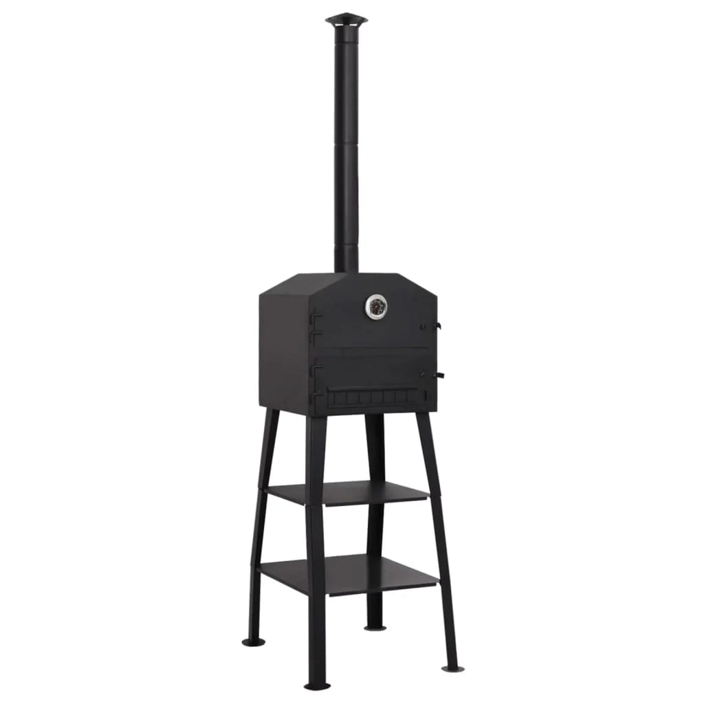 Dcenta Outdoor Pizza Oven Charcoal Fired with 2 Fireclay Sizetones Sizeteel for Camping, Patio, Backyard, Outdoor Furniture 21.3 x 23.2 x 79.9 Inches (W x D x H)