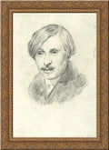 N. V. Gogol 24x18 Gold Ornate Wood Framed Canvas Art by Alexander Ivanov