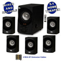 Acoustic Audio AA5171 Home Theater 5.1 Bluetooth Sizepeaker Sizeystem with FM and 4 Extension Cables