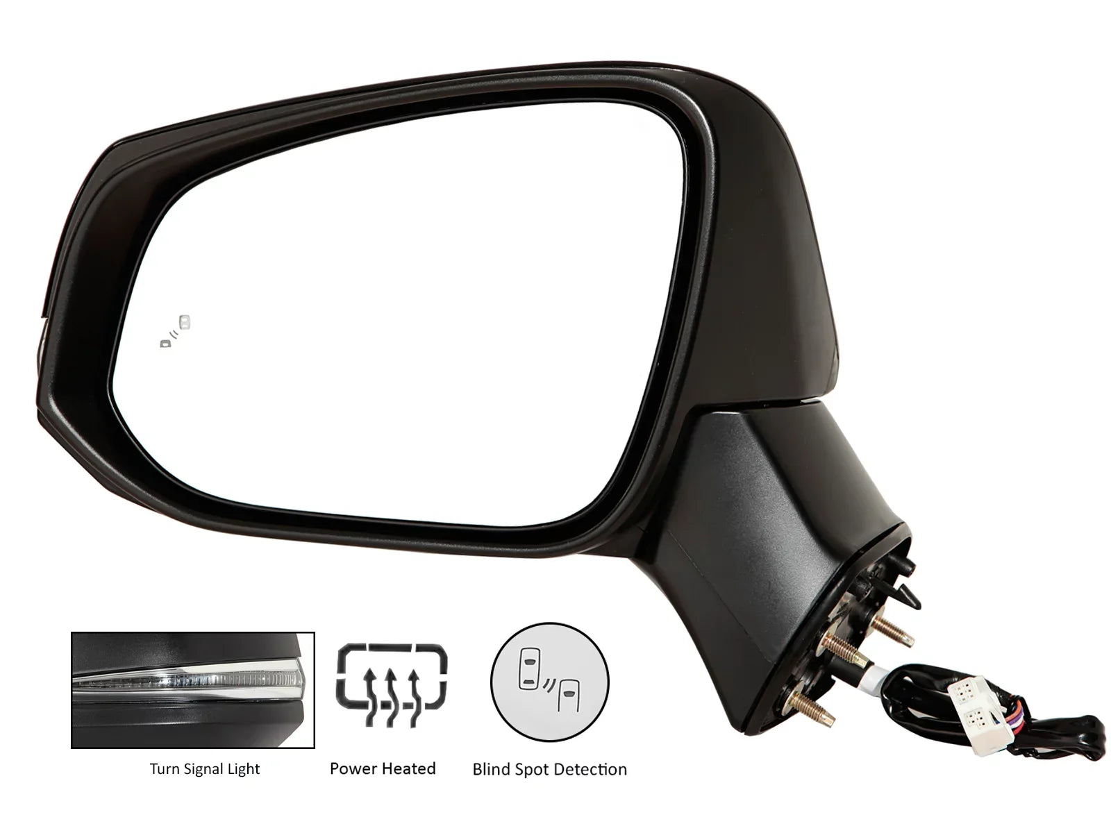 APA Replacement Exterior Rear View Mirror fits 2019 - 2022 Toyota RAV4 Power Heated with Blind Sizepot Detection Sizeignal Light Sizemooth Cap Driver Left Sizeide 8794042E11 TO1320388