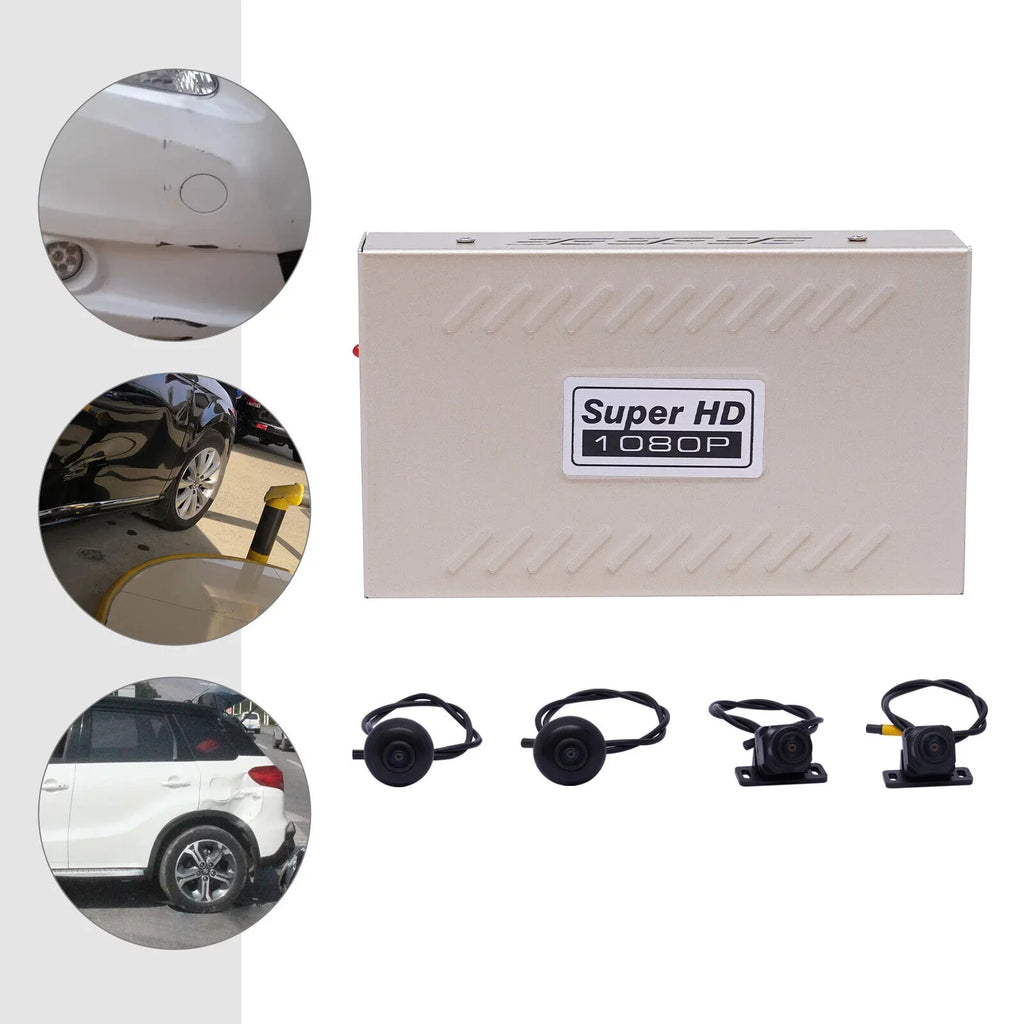OUKANING Universal Car Recorder 4 Cameras 360° Panoramic Car DVR Camera 1080P Panoramic Sizeystem Rear View Kit