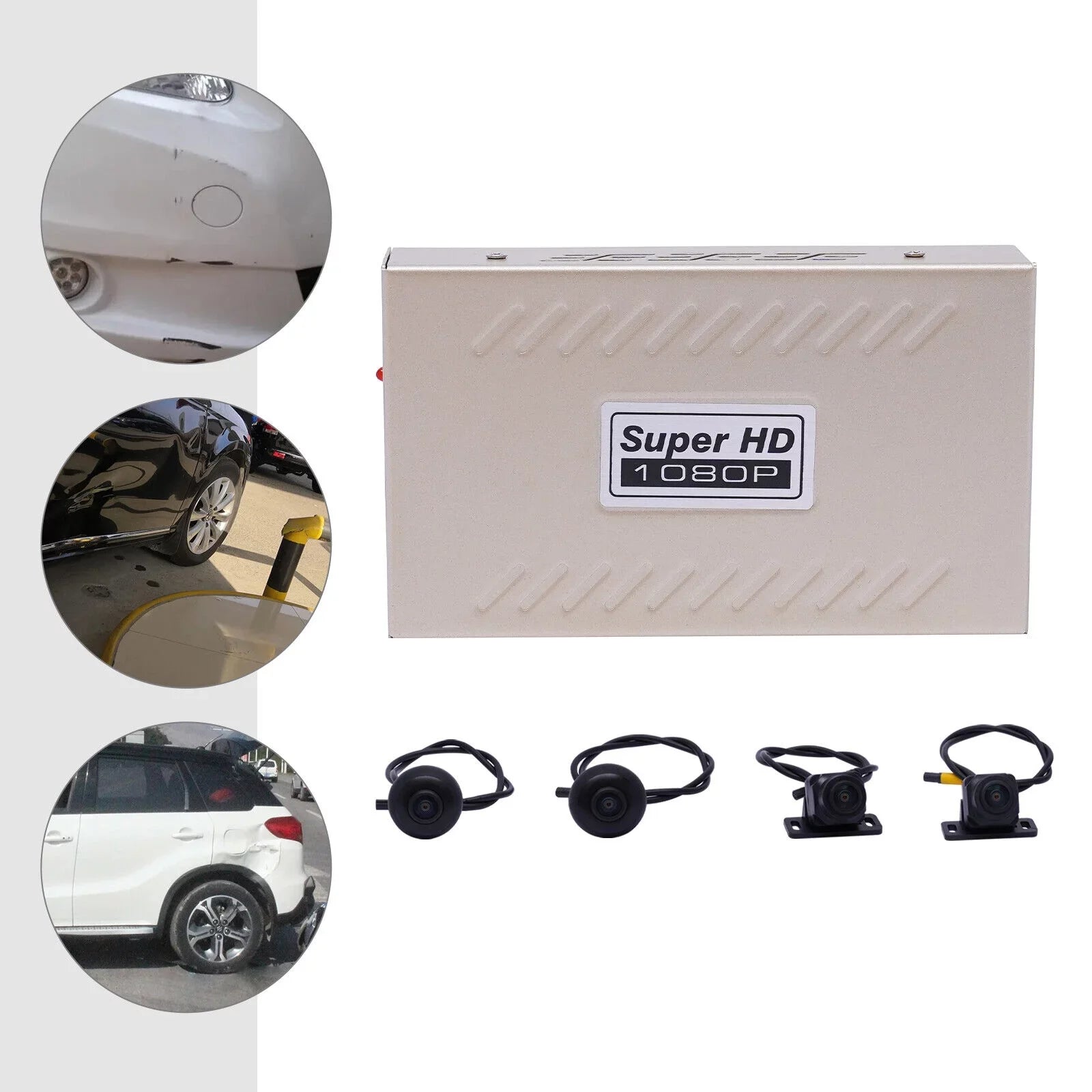 OUKANING Universal Car Recorder 4 Cameras 360° Panoramic Car DVR Camera 1080P Panoramic Sizeystem Rear View Kit