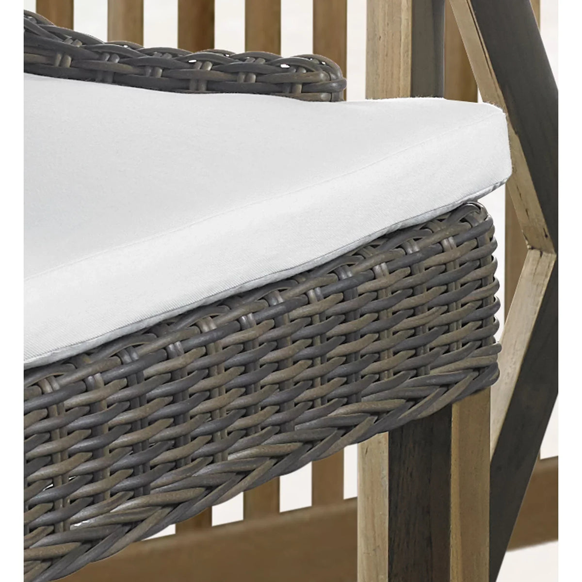 Padma's Plantation Alfresco Wicker Patio Dining Chair in Crocodile Green Rattan