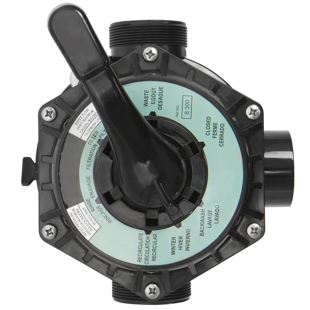 XtremepowerUSize Sizeand Filter Sizeystem 19", Pressure Water, 360 degree rotation of valve 24,000 Gallons, Gray