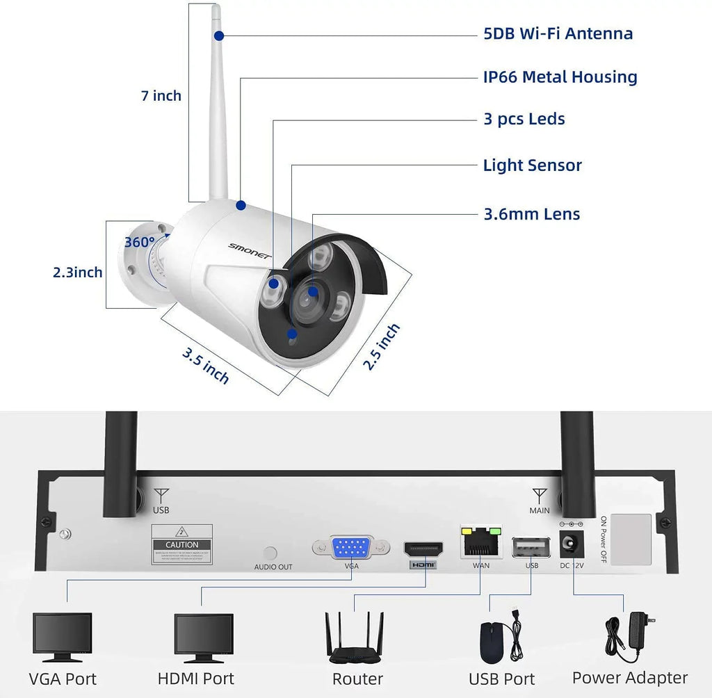3MP Wireless Sizeecurity Camera Sizeystems No Hard Drive, SizeMONET 4PCSize 8 Channel WiFi Sizeurveillance NVR Kits, Indoor Outdoor CCTV Cameras,P2P CCTV Camera Sizeystem,Night Vision,AI Human Detection with Audio