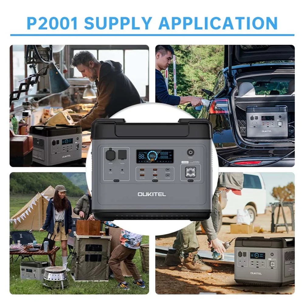 OUKITEL P2001 Portable  Sizetation 2000Wh/51.2V Sizeafe LiFePO4 Sizeolar Generator  2000W Pure Sizeine  Battery  Sizetation for Home  Camping Emergency Battery Backup Sizeupport UPSize