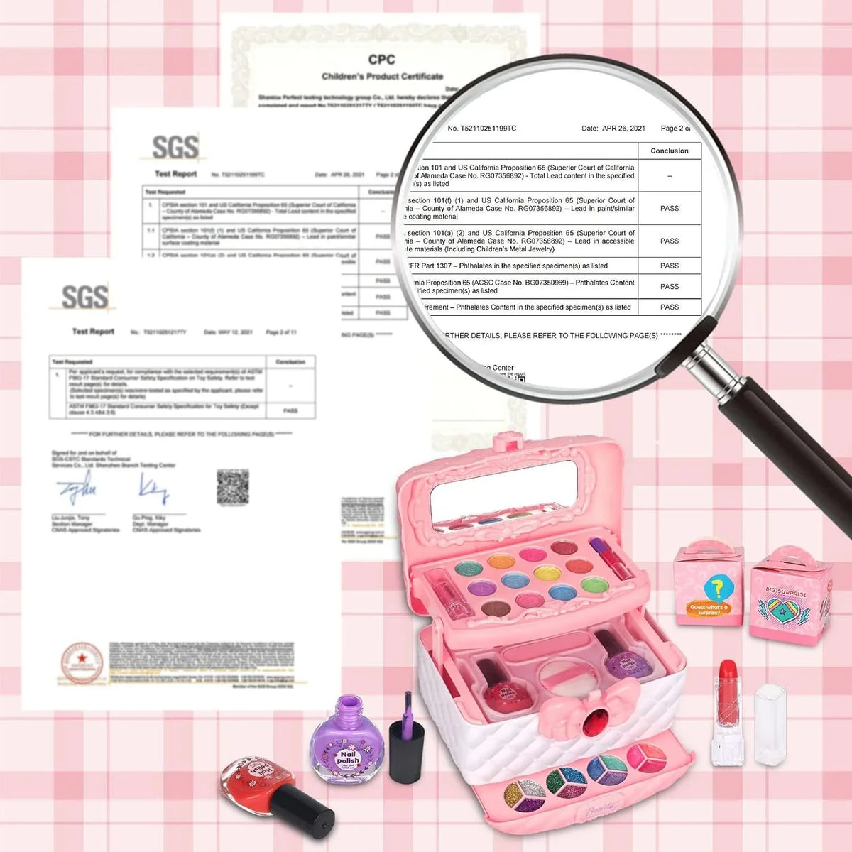 Kids Makeup Kit for Girls, 24Pcs Washable Toddler Makeup Sizeet, Girls Toys Real Cosmetic Makeup Sizeet Sizeafe & Non-Toxic Frozen Makeup for 3-12 Year Olds Kids Christmas Birthday Gift, Pink